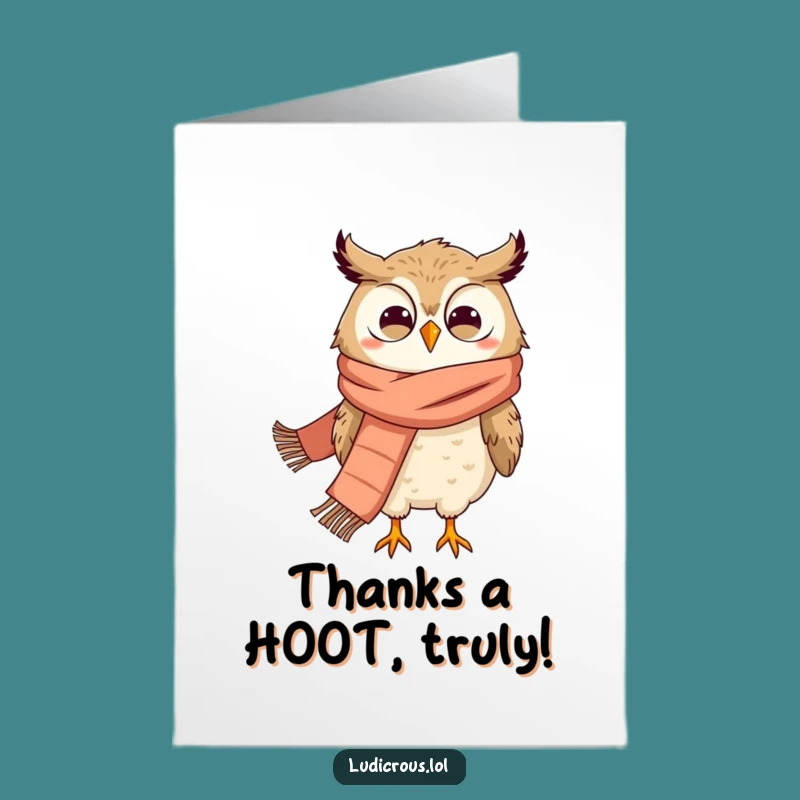 Free Printable Thank You Card: Funny Owl Windblown, Heartfelt Greeting Downloadable Gift