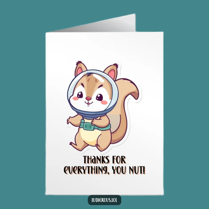 Free Printable Thank You Card: Squirrel Astronaut Space!