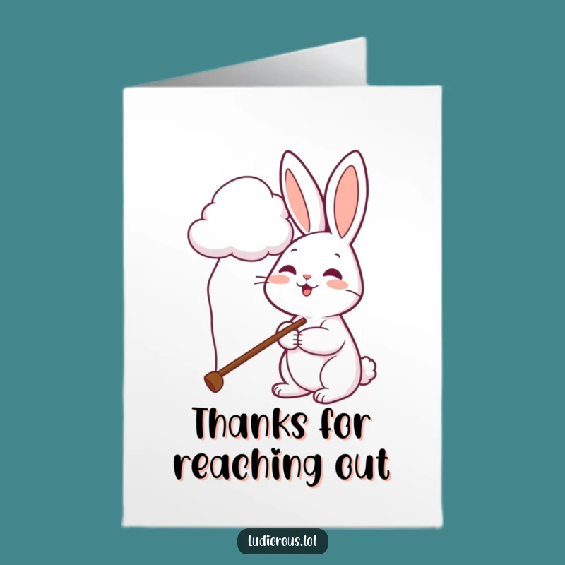 Free Printable Thank You Card: Rabbit Pets Cloud Long Pole!