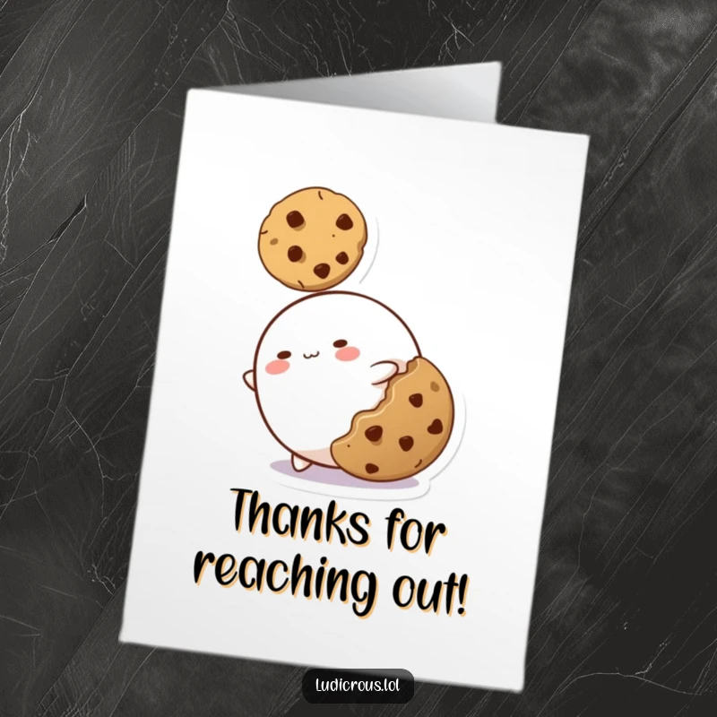 Funny Free Printable Thank You Card: A flexible blob expressing gratitude with a goofy stretch