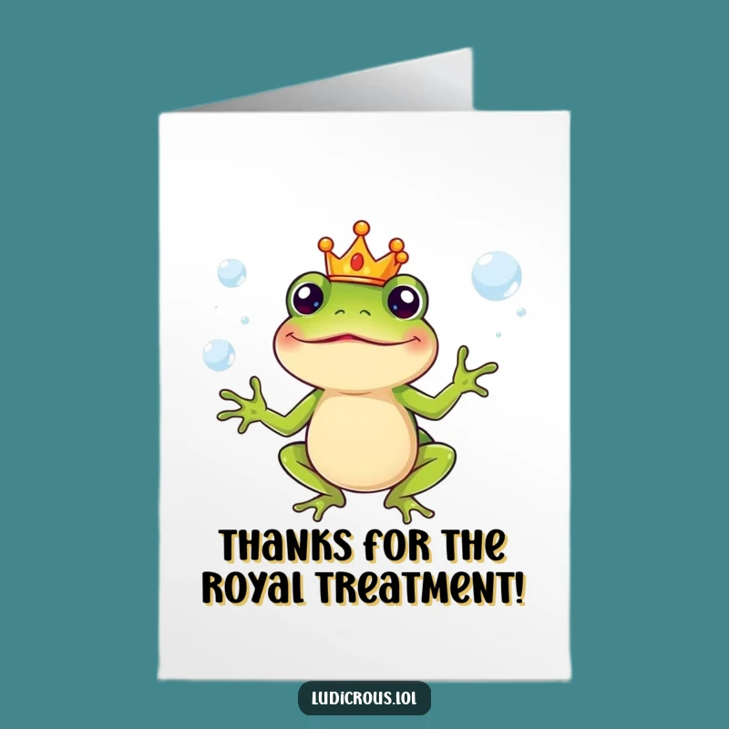 Free Printable Thank You Card: Juggling Frog Royalty, Hilarious Downloadable Gift