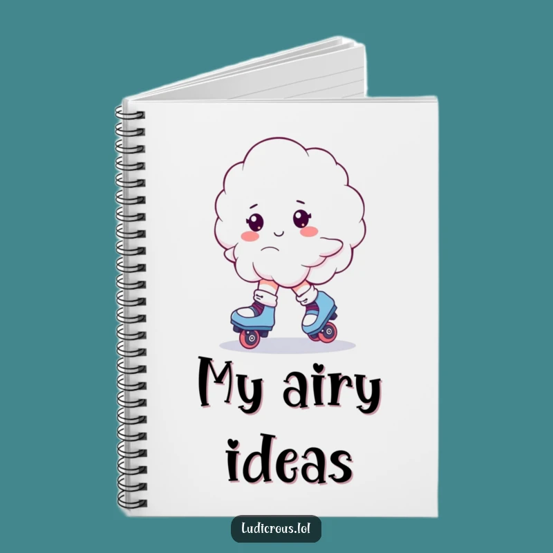 Funny Cloud Roller Skates Notebook: Jot Down Ideas with Whimsy - Gift!