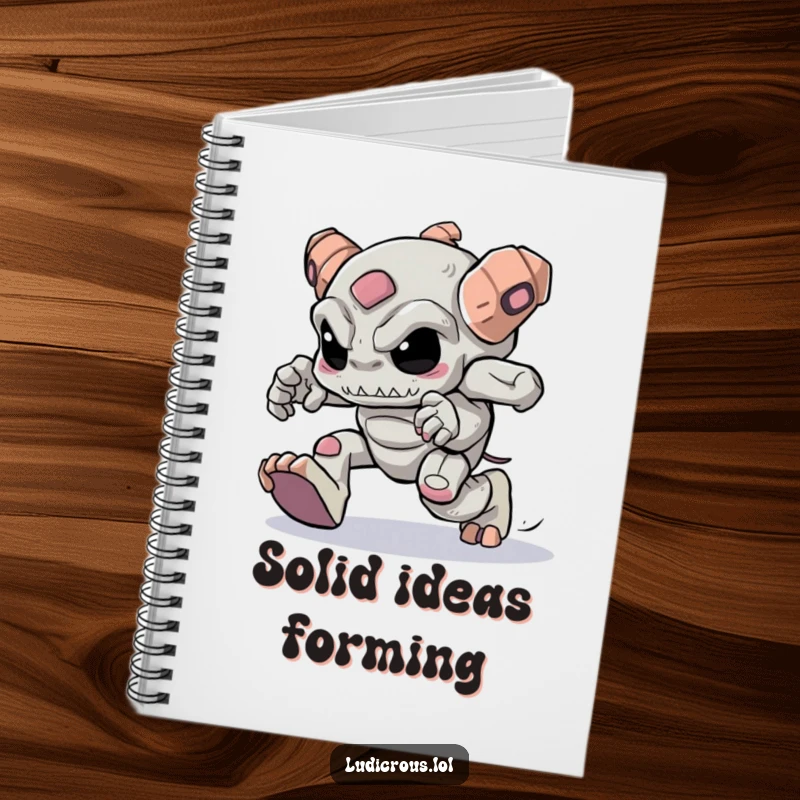 Funny golem with heavy feet trying to skip, a humorous notebook for determined individuals.