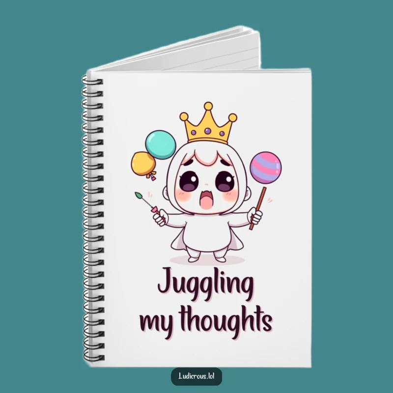 Funny Juggling Crown Notebook: Journal Royal Pages, Perfect Funny Gift for Scribes