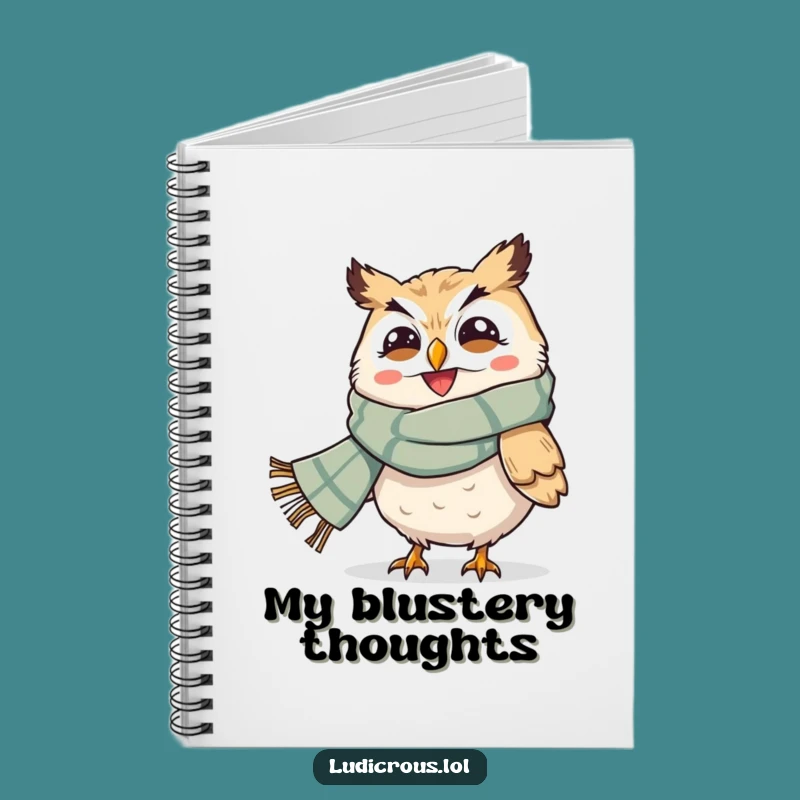 Funny Owl Windblown Notebook: Jot Down Ideas, Whatever the Weather