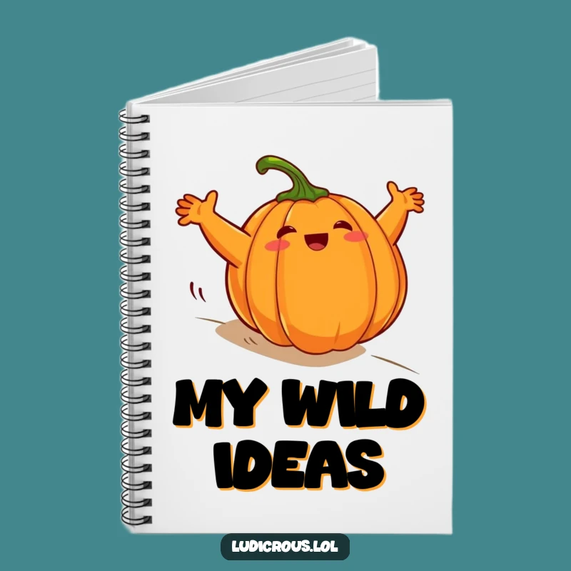 Funny Rolling Pumpkin Notebook - Jot Down Wild Ideas!