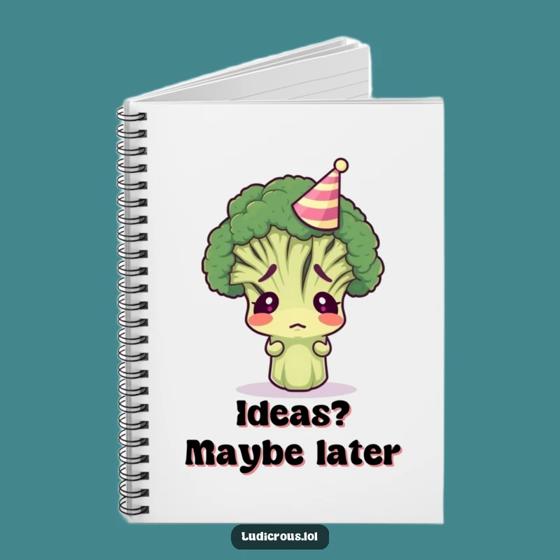 Funny Broccoli Party Notebook: Jot Down Confused Thoughts, Perfect Stationery Gift