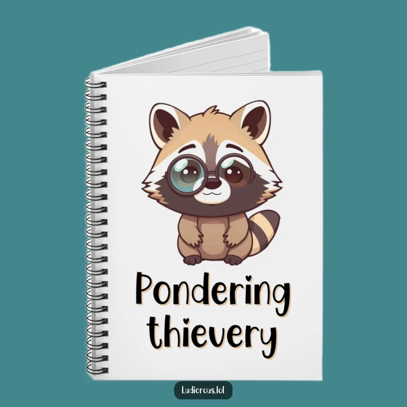 Funny Raccoon Monocle Notebook Gift - Perplexed Bandit's Clever Journaling Fun