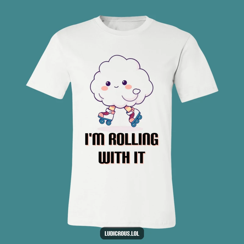 Funny Cloud Roller Skates T-Shirt: Wear Your Wobbles with Hilarious Style!