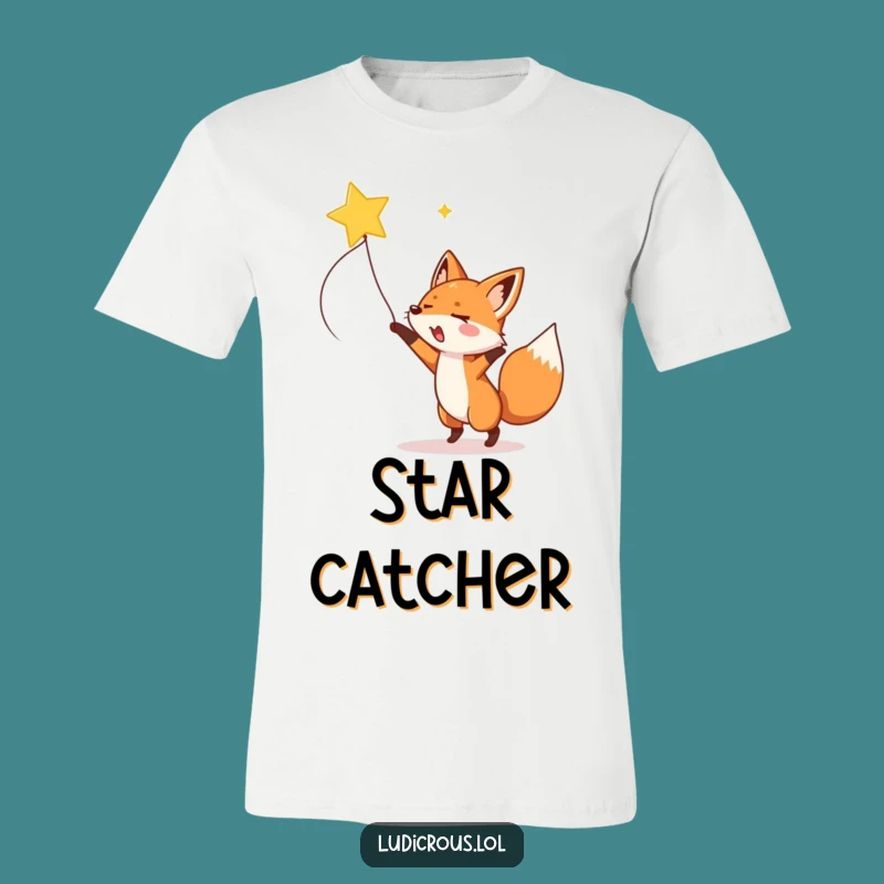 Funny Fox Shooting Star T-Shirt - Comical Apparel for Dream Chasers