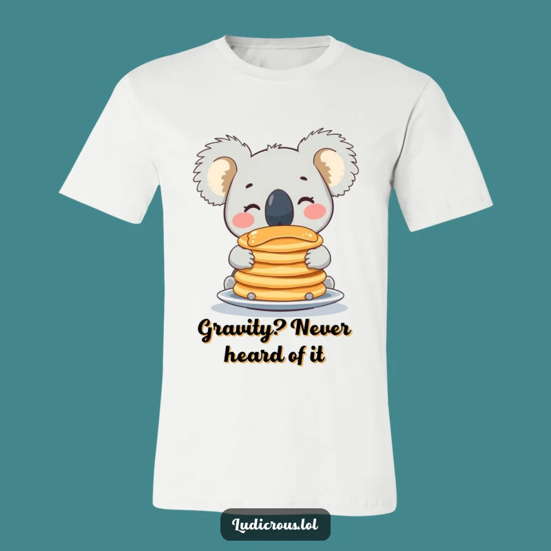 Funny Koala Pancake Balancing T-Shirt: Hilarious Animal Tee for Ultimate Comfort