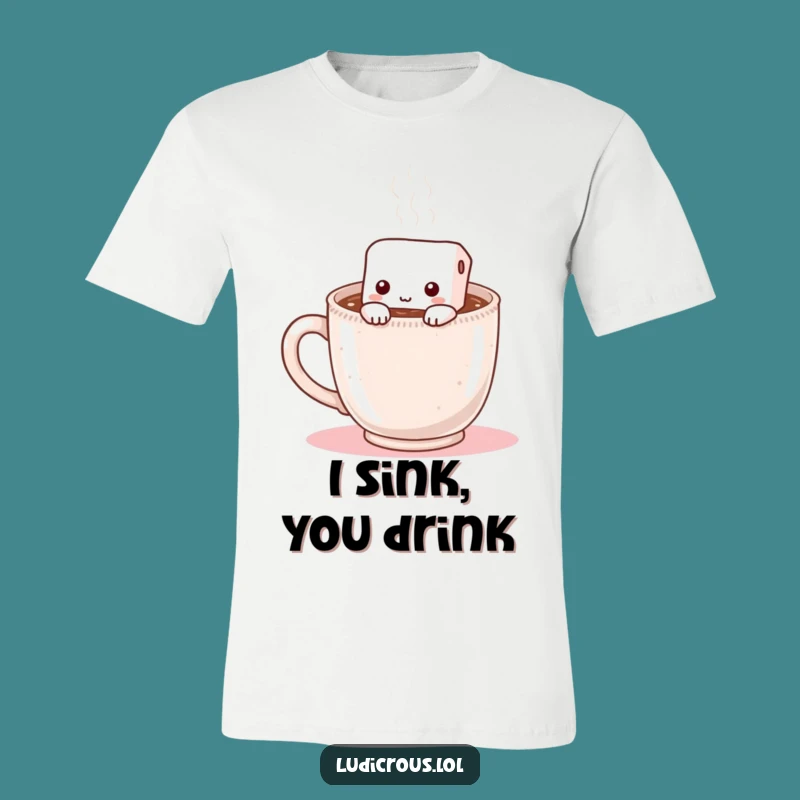 Funny Marshmallow Hot Chocolate T-Shirt: Shy Hideaway Tee, Great Gift