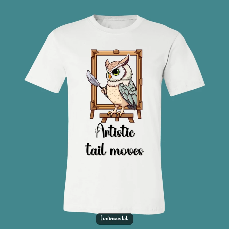 Funny Owl Painting Portrait T-Shirt: Majestic Artist Moves for a Gift