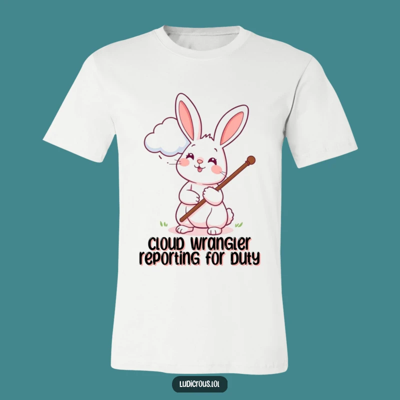Funny Rabbit Cloud Petting T-Shirt: Hilarious Graphic Tee for Animal Lovers