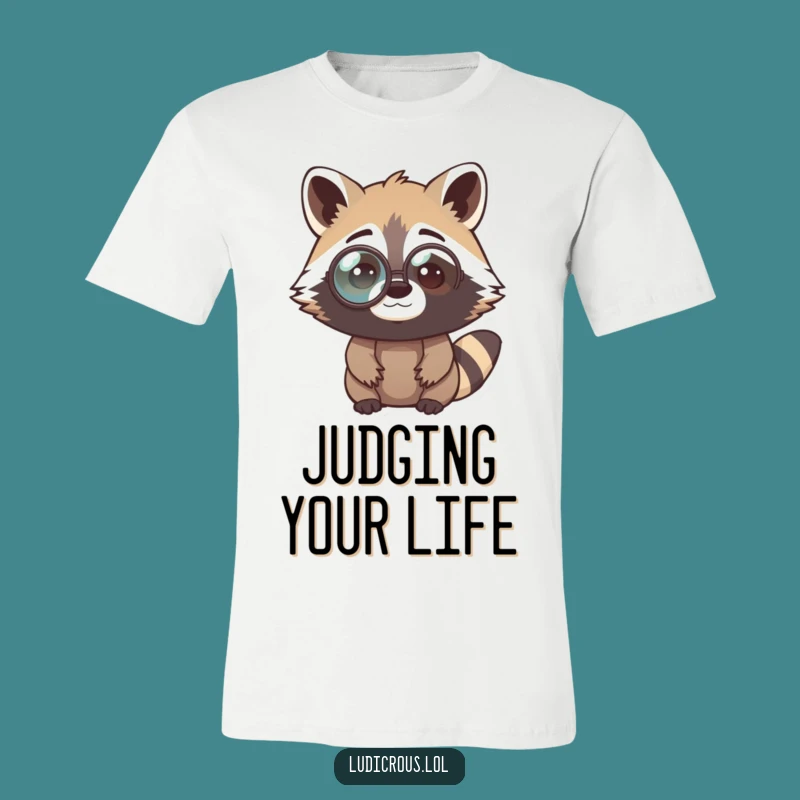 Funny Raccoon Monocle T-Shirt Gift - Perplexed Bandit's Smart & Silly Style