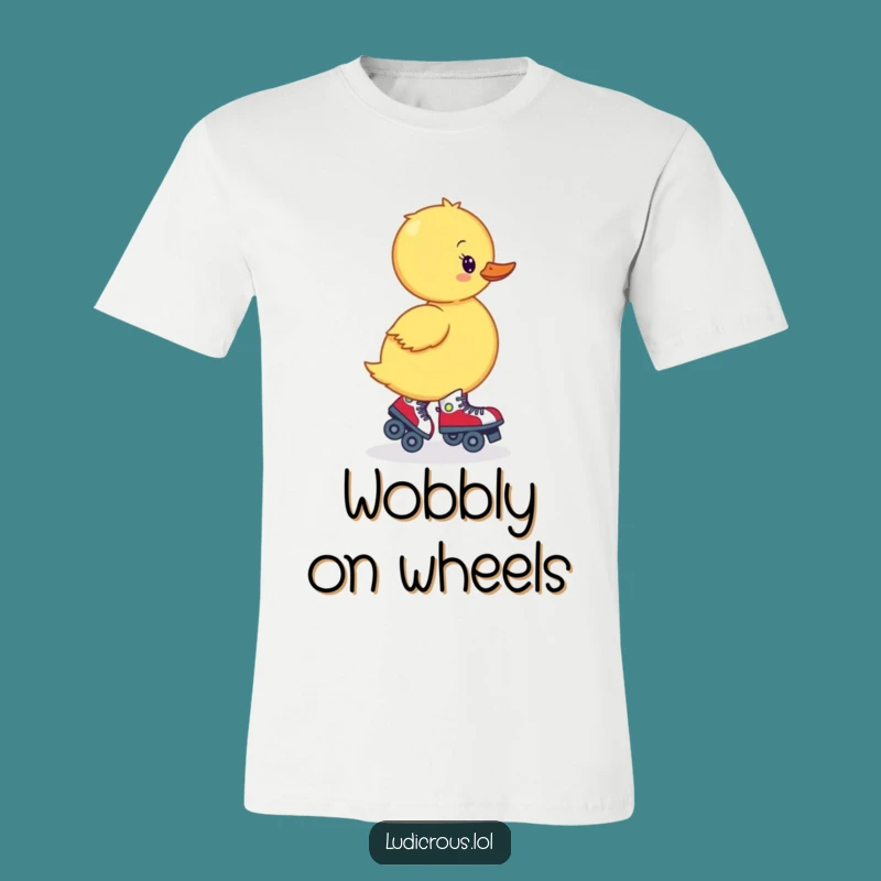 Funny Wobbly Duckling Skates T-Shirt: Backward Roller Blunder for a Gift