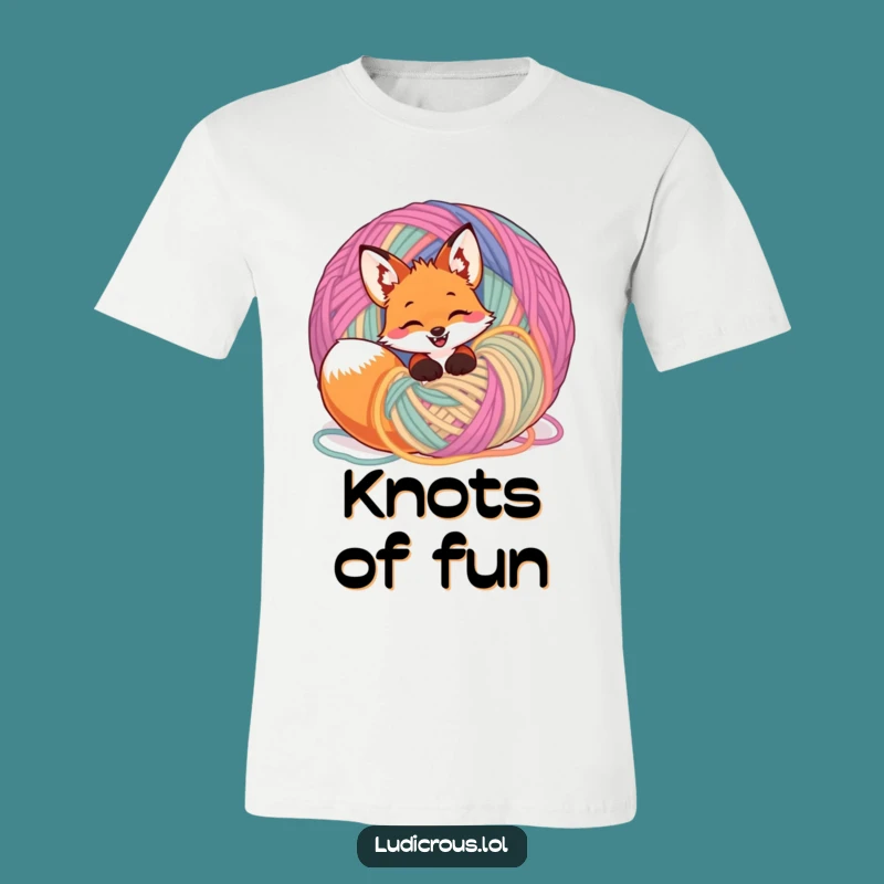 Funny Fox Yarn T-Shirt: Wear Your Playful Chaos with Pride