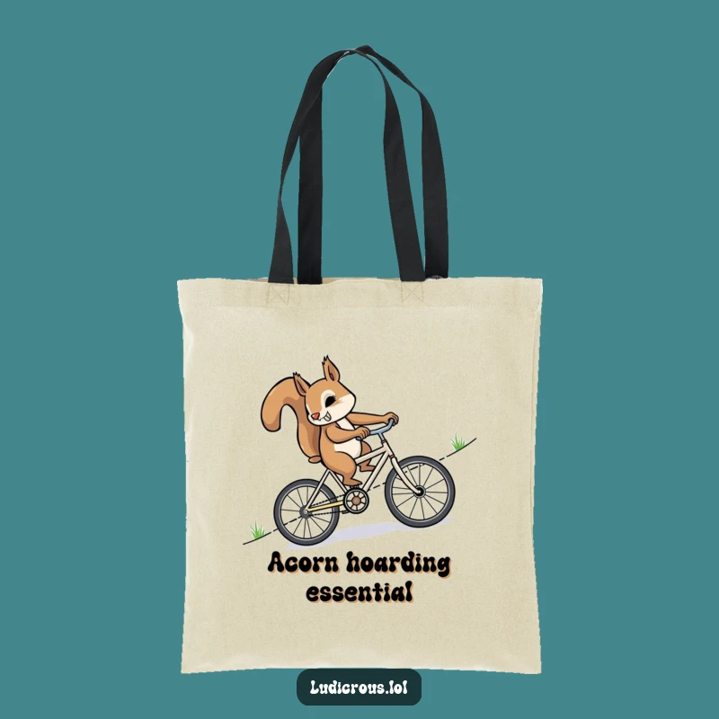 Funny Squirrel Bike Tote Bag: Carry Your Ambition, Perfect Shopping Funny Gift
