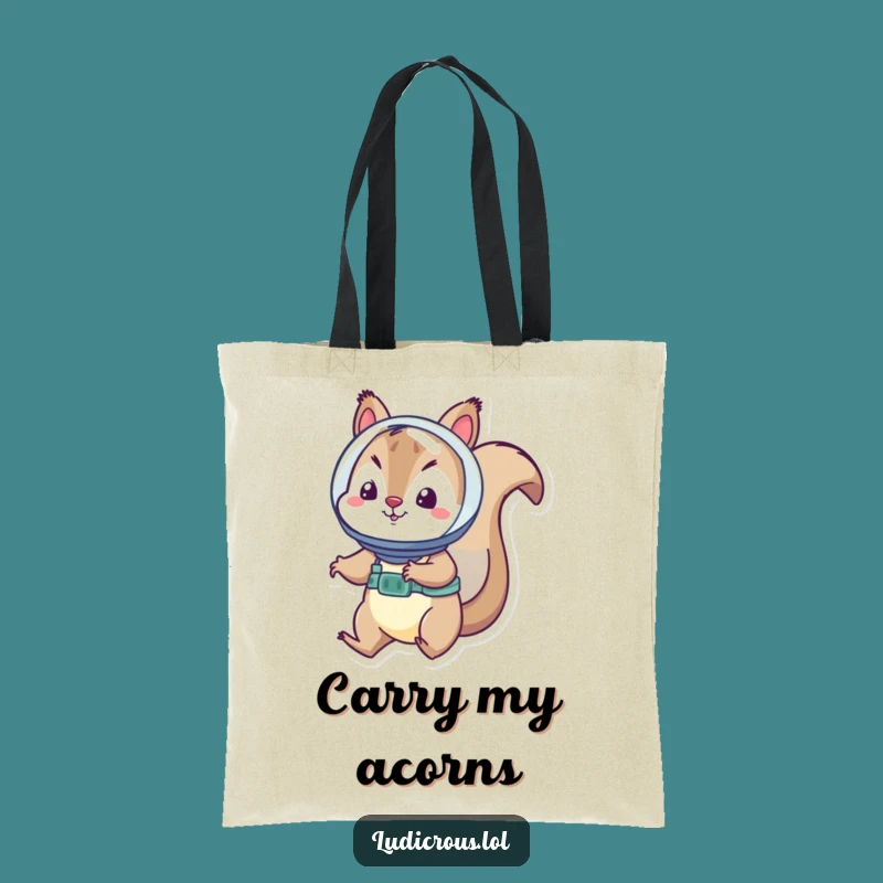 Funny Squirrel Tote Bag - Carry Your Space Snacks!