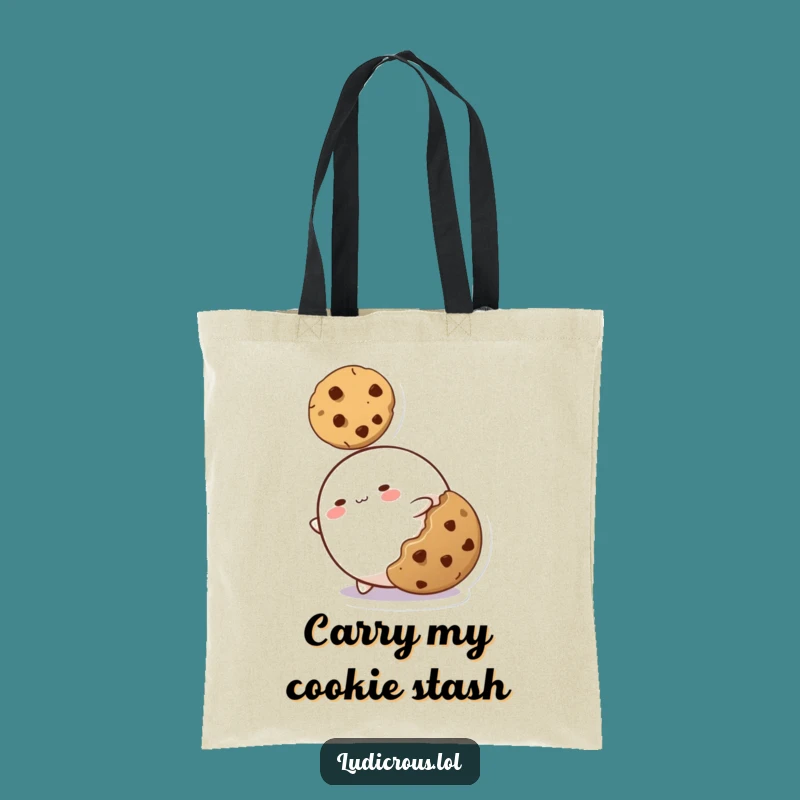 Funny Blob Tote Bag: Carry Your Essentials with Hilarious Cookie Ambitions