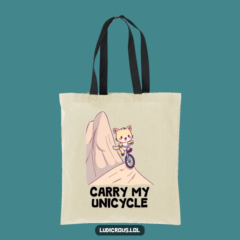 Funny Unicycle Critter Tote Bag: Adventurous Accessory, Great Funny Gift