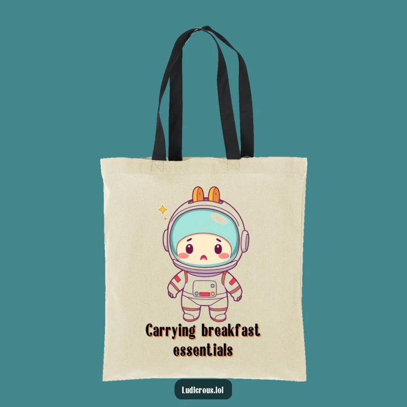 Funny Astronaut Tote Bag: Toaster Head Mishap, Hilarious Space Accessory Gift