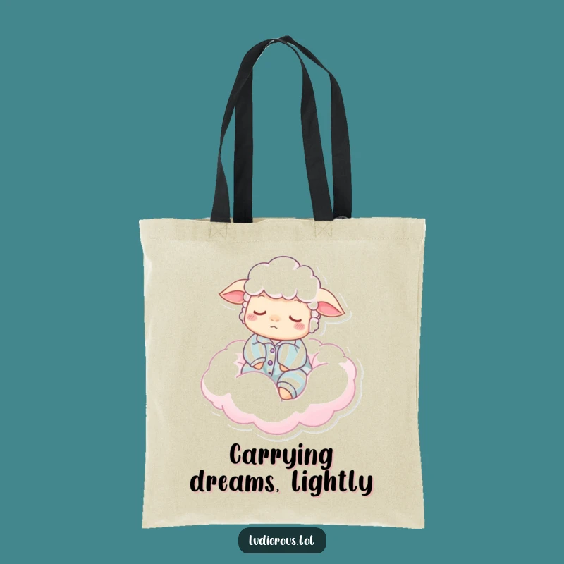 Funny Sleepy Sheep Pajama Cloud Tote Bag: Carry Humor Everywhere