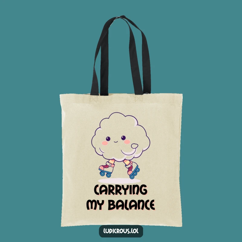 Funny Cloud Roller Skates Tote Bag: Carry Your Fun with Hilarious Skater Style!