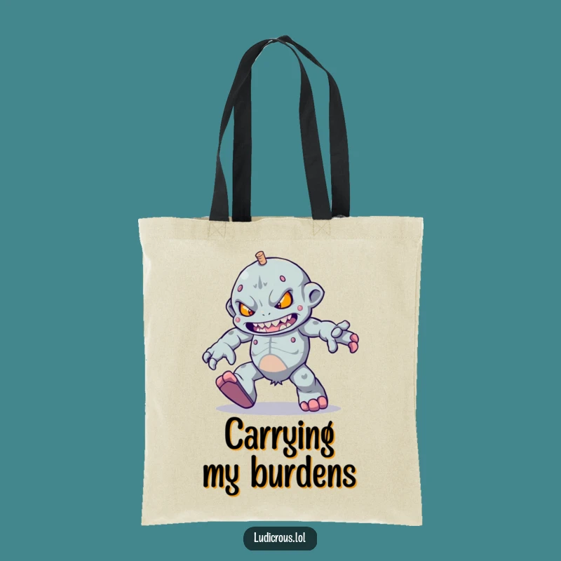 Funny Golem Skipping Tote Bag - Carry Your Determination Funny Gift