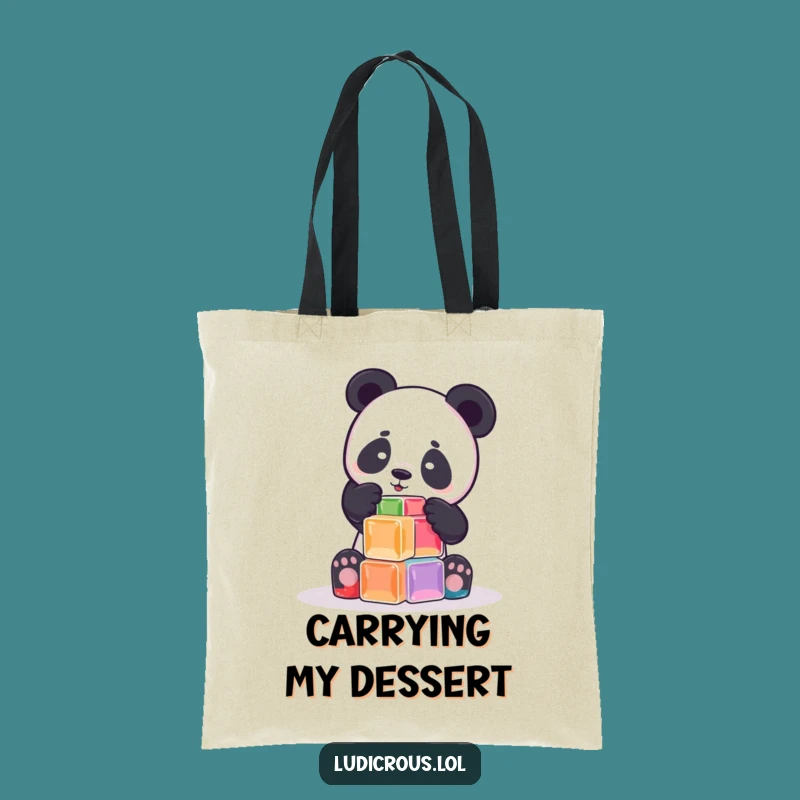 Funny Panda Jell-O Tote Bag: Carry Your Sweet Ambitions