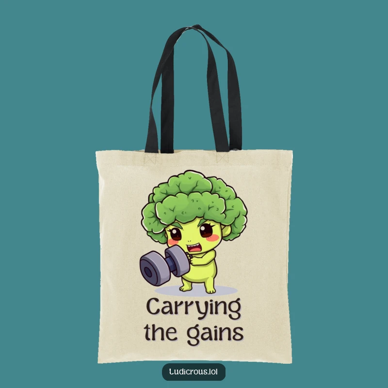 Funny Broccoli Gym Tote Bag - Carry Your Gains & Laughs!