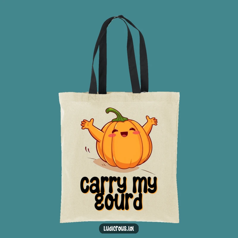 Funny Rolling Pumpkin Tote Bag - Carry Your Autumn Laughs!